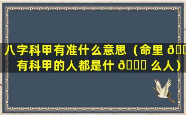 八字科甲有准什么意思（命里 🌷 有科甲的人都是什 🐟 么人）